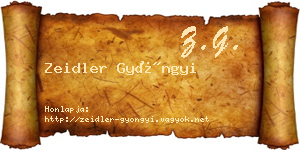 Zeidler Gyöngyi névjegykártya