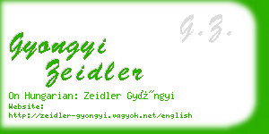 gyongyi zeidler business card